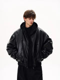 The Oversized Leather MA-1 Bomber Jacket