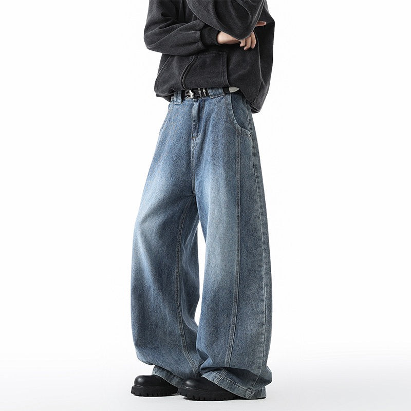 Vintage-style high-quality straight jeans