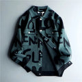 Abstract Typography Ribbed Knit Shacket