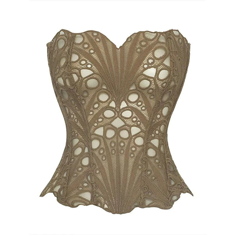 Structured, strapless corset-style top