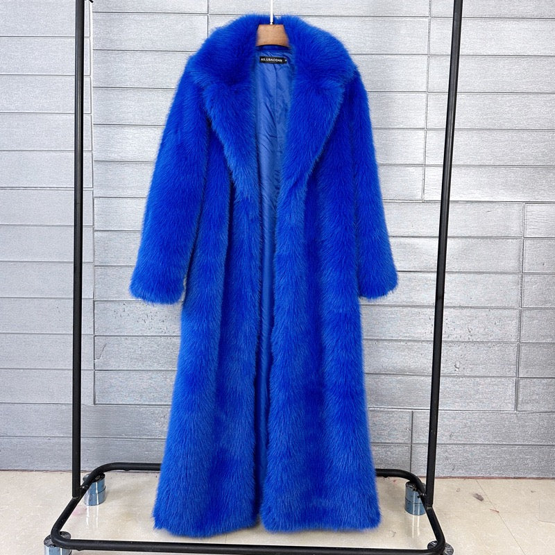 The Taupe Long-Pile Faux Fur Coat