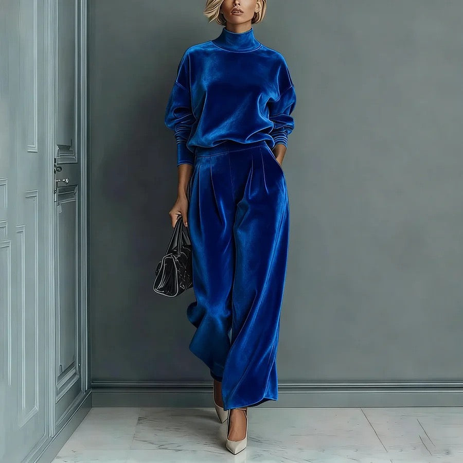 Luxury Velour Pleated Set