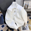 Minimalist Layered-Panel Structured Bomber Jacket
