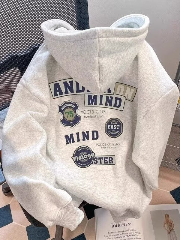 Light Gray Graphic Hoodie