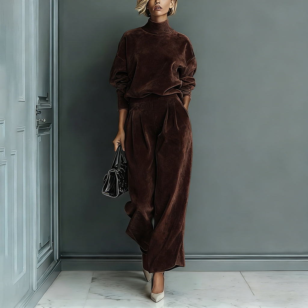 Luxury Velour Pleated Set