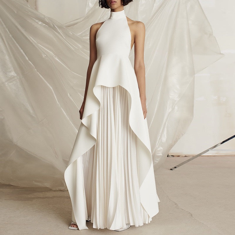 Women’s Elegant High Waist Pleate Dress
