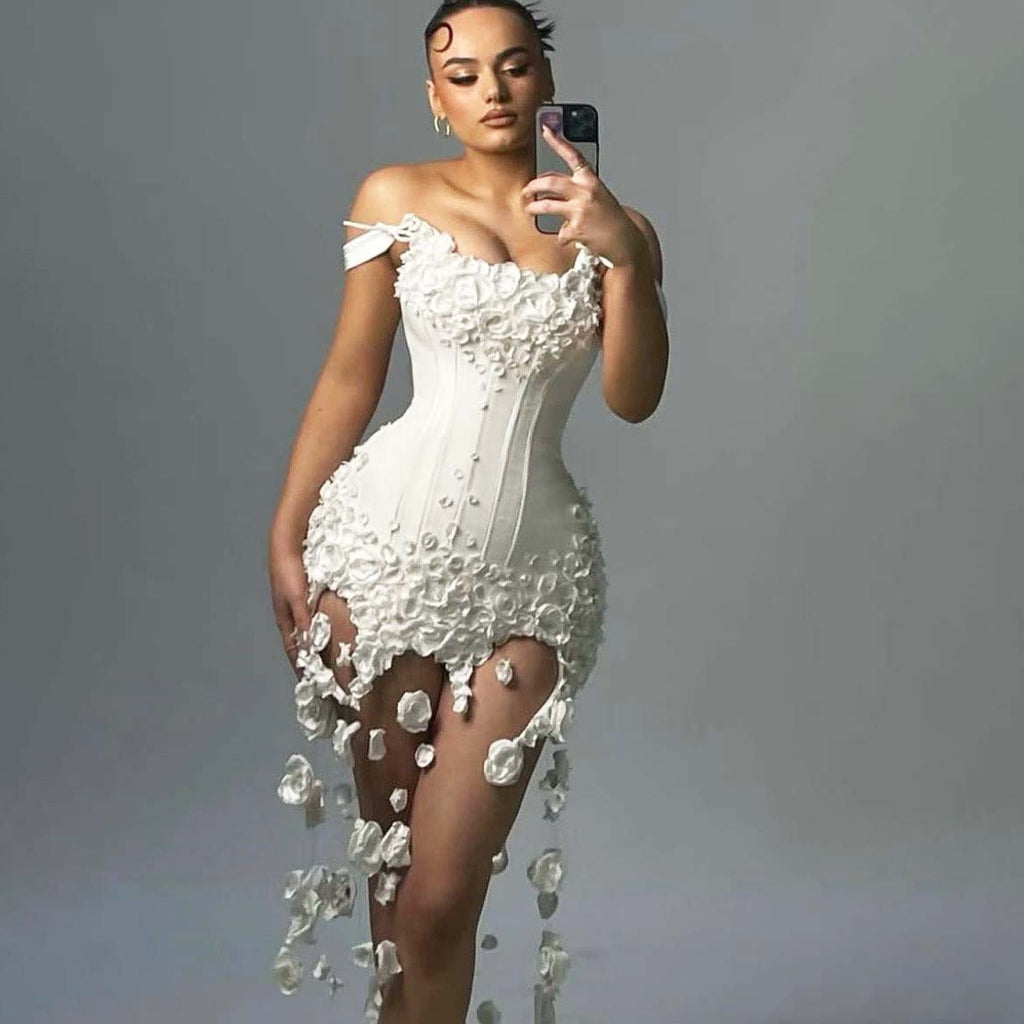 Elegant ruffles tassel birthday dress
