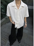Textured Cuban Collar Short-Sleeve Shirt
