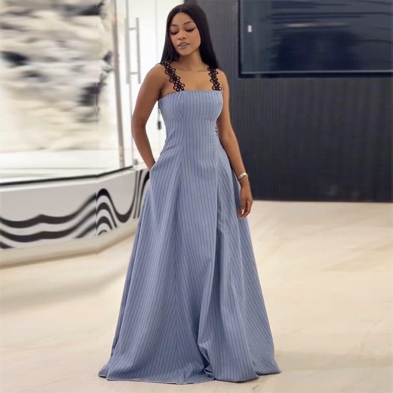 Pinstripe Maxi Dress