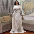 Floral Embroidered Illusion Gown Dress
