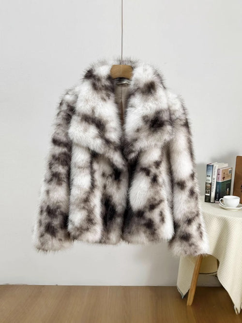 Dalmatian Spotted Luxury Faux-Fur Coat
