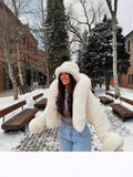 Oversized Hooded Faux Fur Jacket