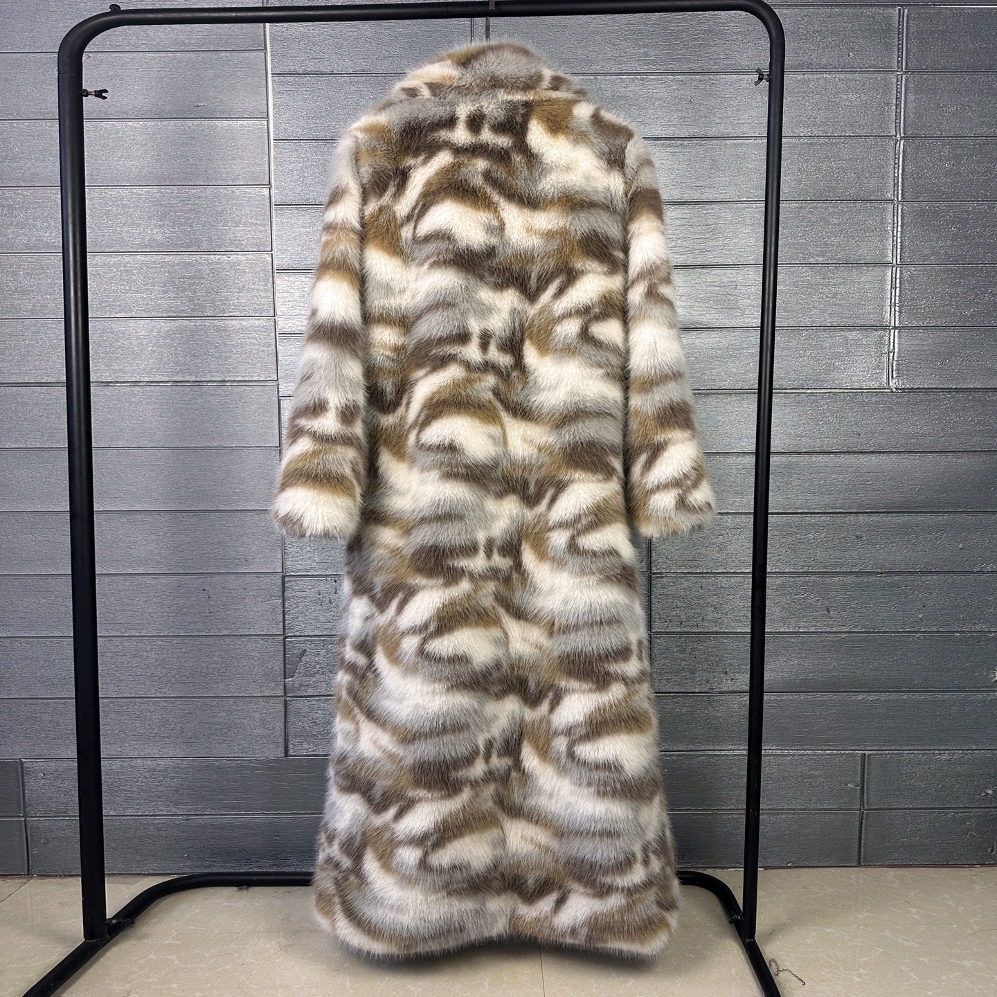 The Multi-Toned Cow Print Faux Fur Coat