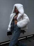 Hooded Faux Fur Jacket