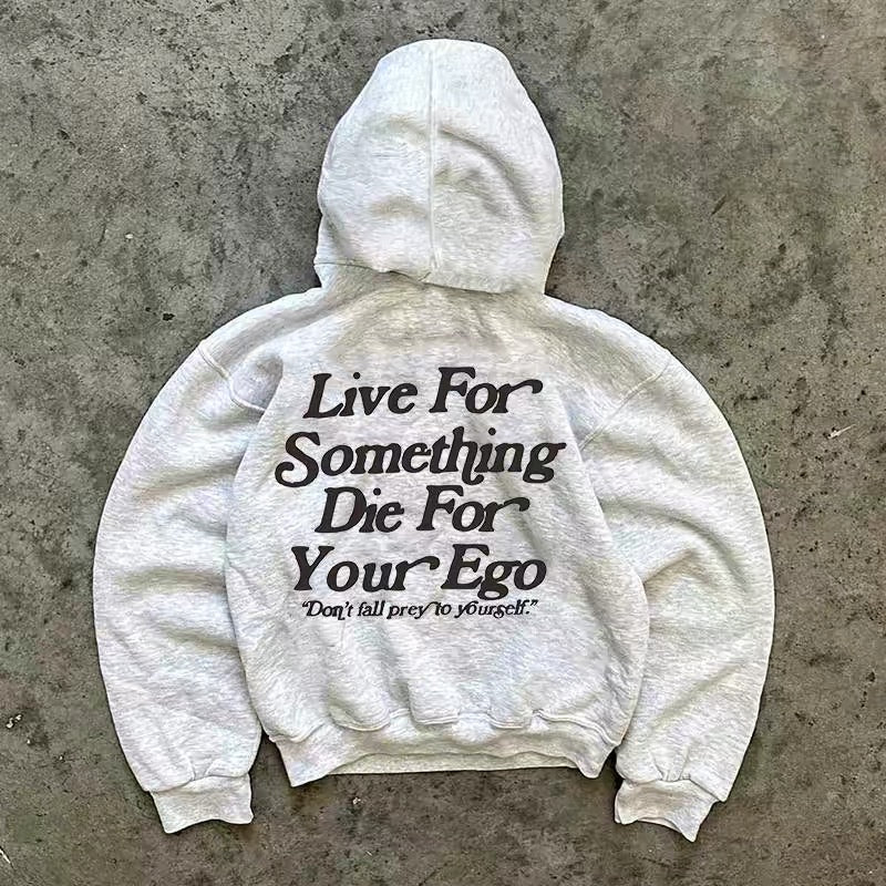 Graphic Text Pullover (Back View)