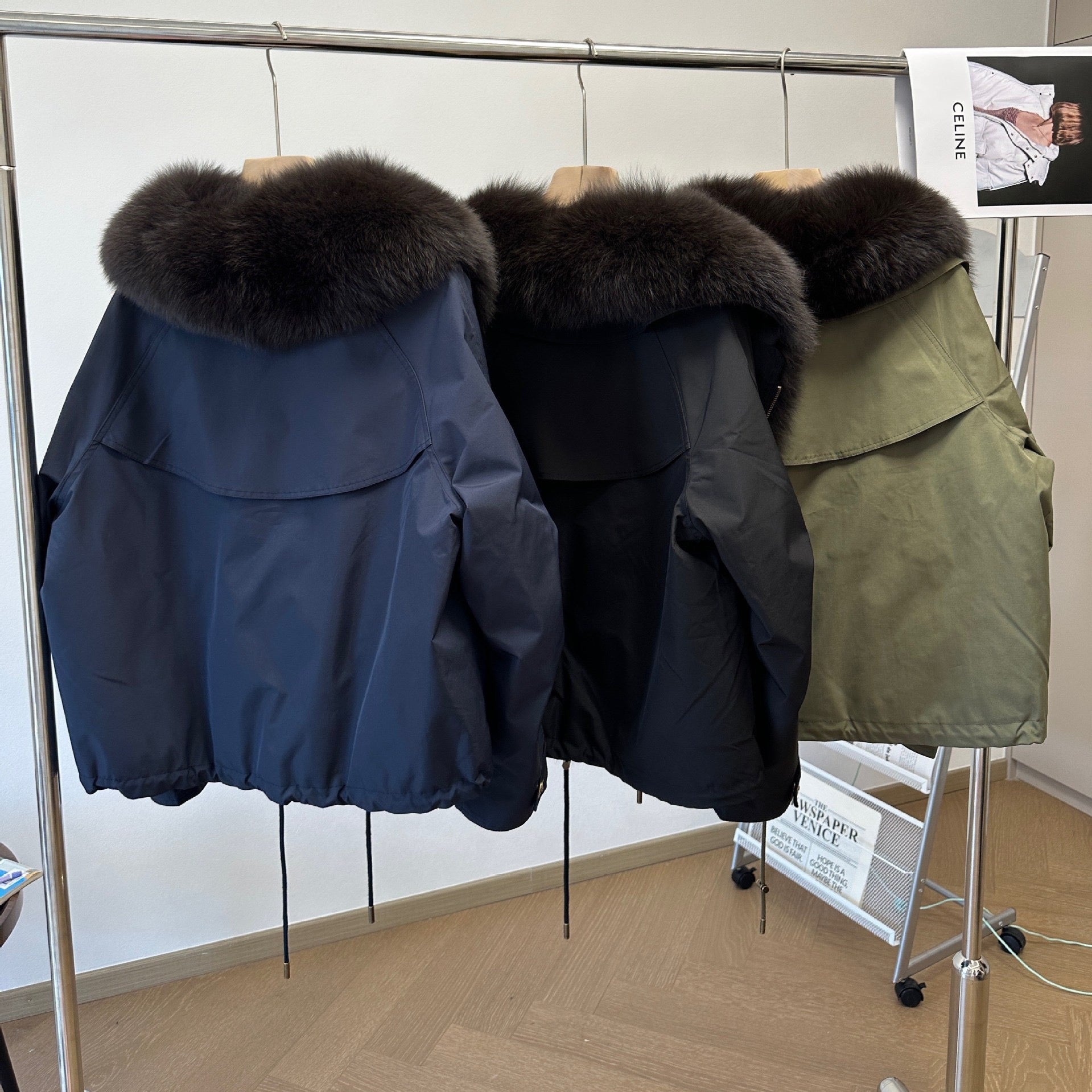 Bomber Jacket with Dramatic Fur Collar