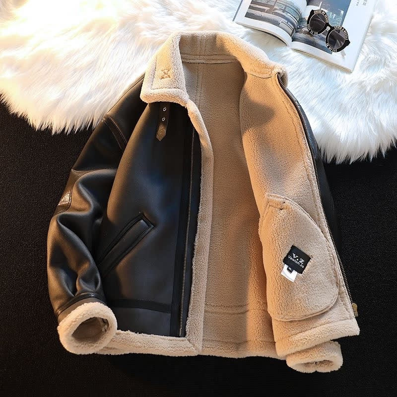 Vintage Faux-Shearling Aviator Jacket
