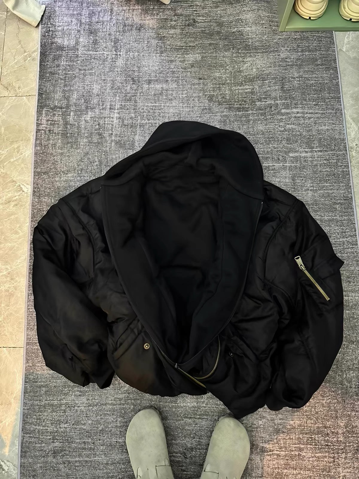 Padded MA-1 Bomber Jacket with Integrated Hood