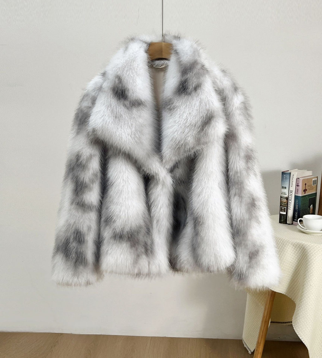 Dalmatian Spotted Luxury Faux-Fur Coat