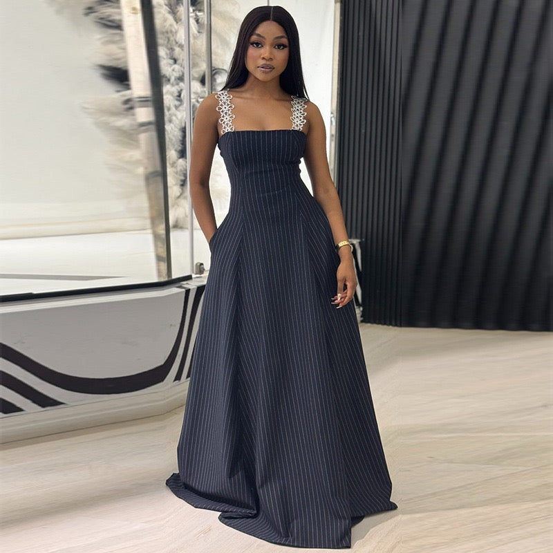 Pinstripe Maxi Dress