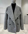 Textured Double-Breasted Peacoat