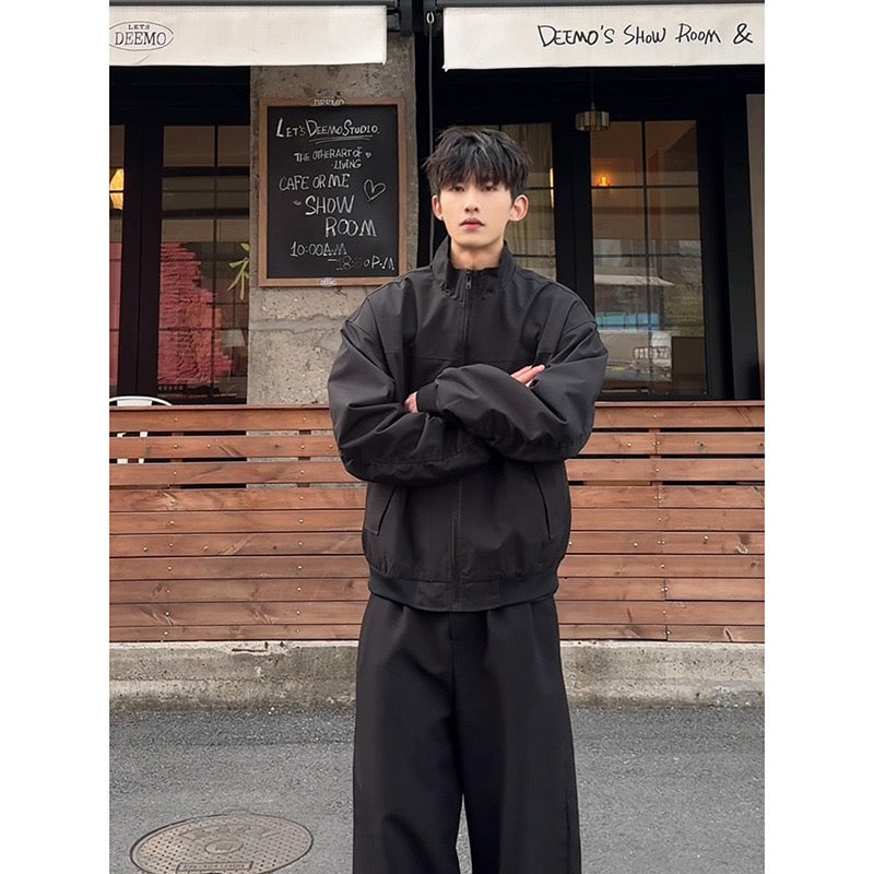 Minimalist High-Neck Bomber Jacket