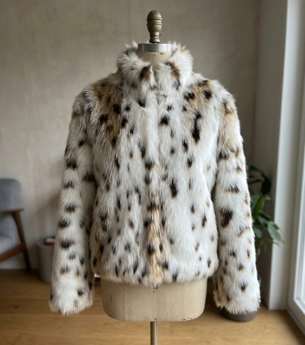 Patterned Faux Fur Statement Jacket