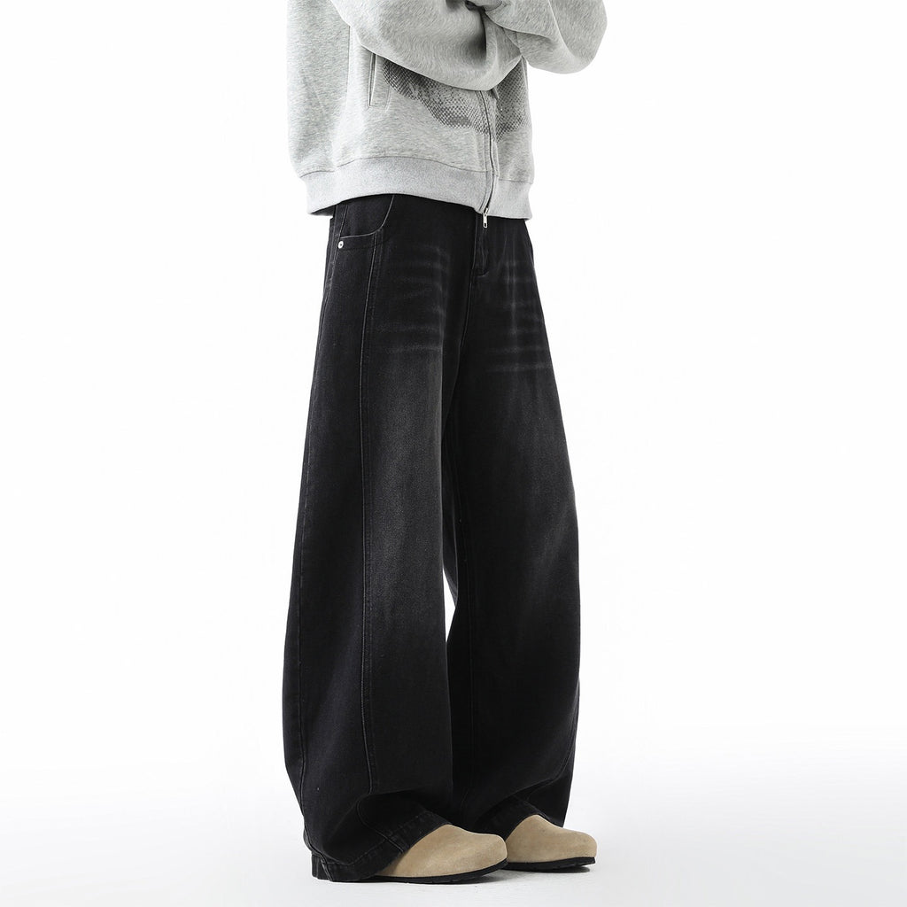 Vintage-style high-quality straight jeans