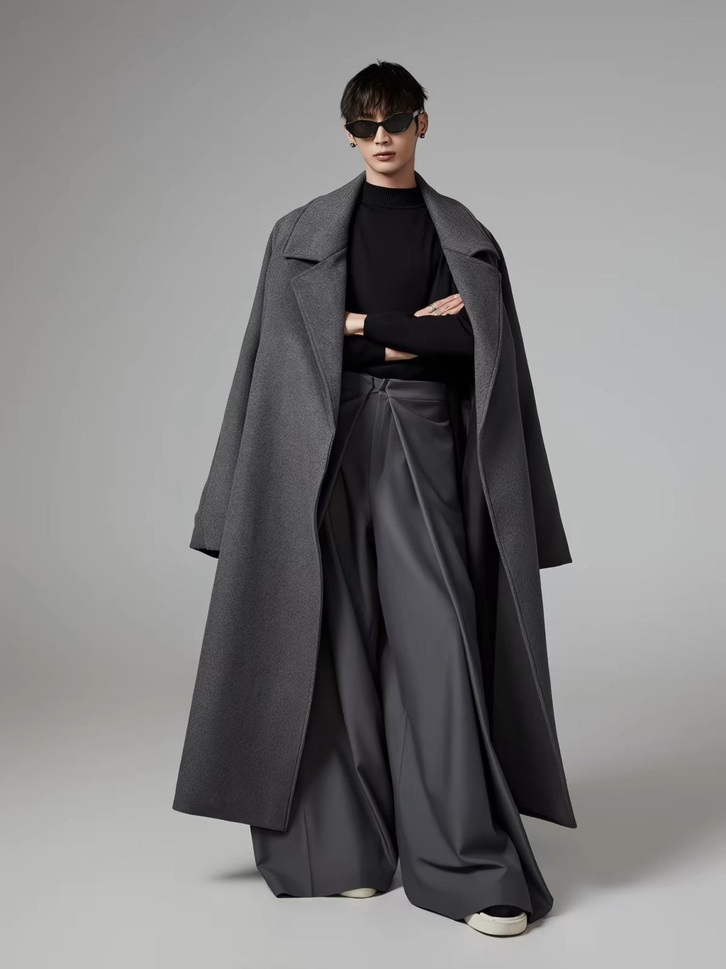 The Charcoal Double-Breasted Wool Overcoat