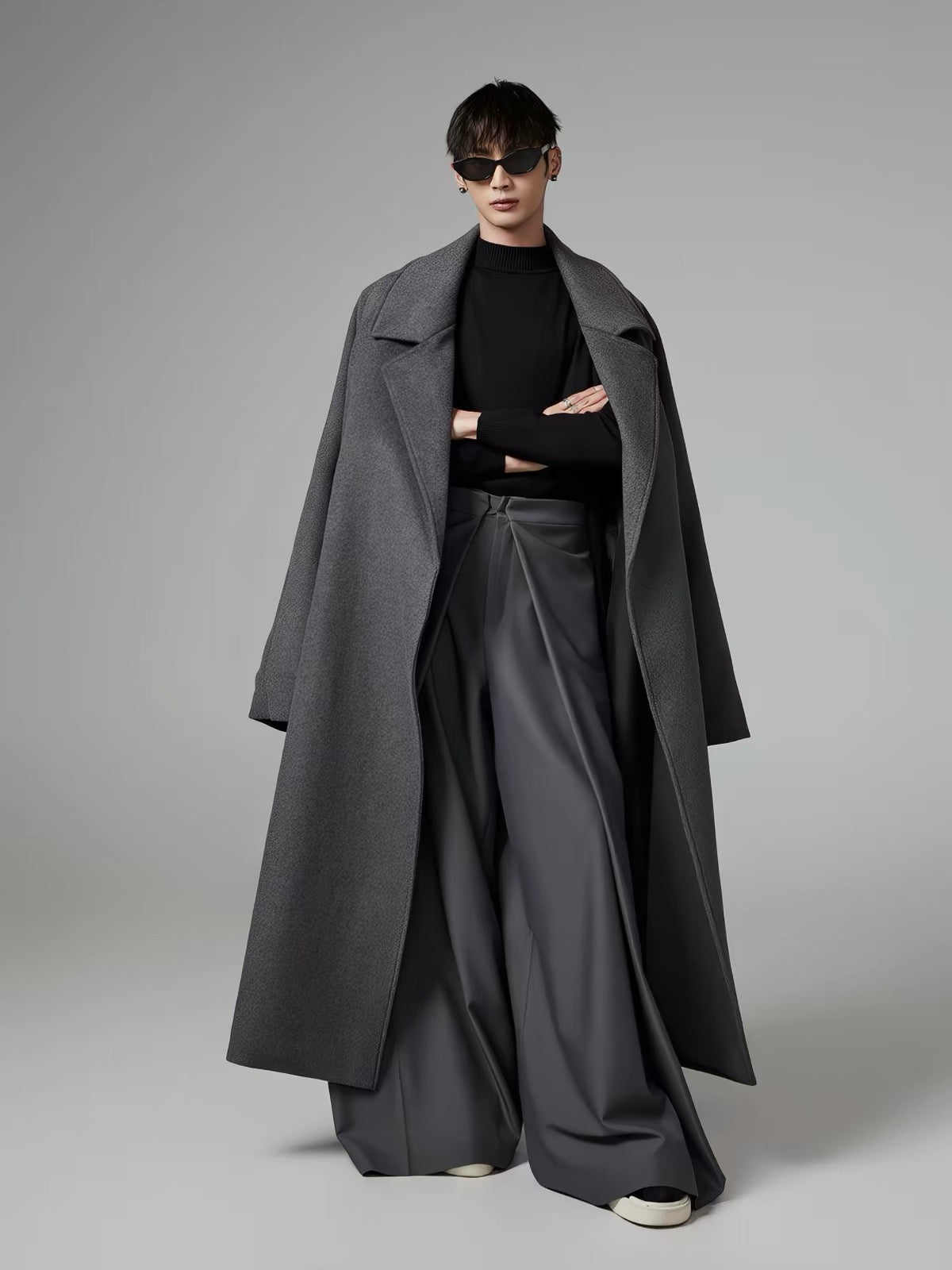 The Charcoal Double-Breasted Wool Overcoat