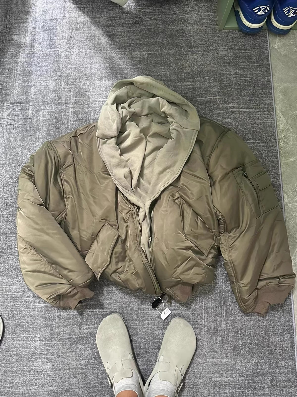Padded MA-1 Bomber Jacket with Integrated Hood