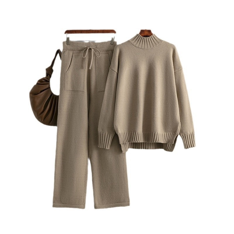 Luxe Ribbed Mock-Neck Knit Set