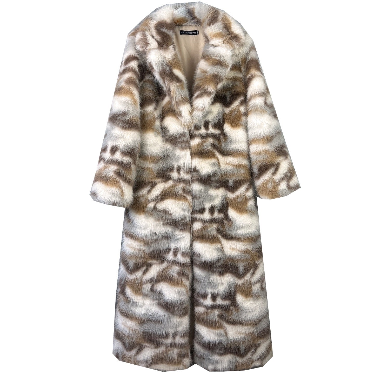 The Multi-Toned Cow Print Faux Fur Coat