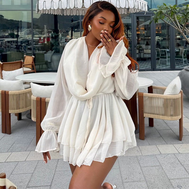White Sheer Jumpsuit