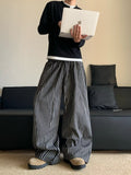 Relaxed Wide-Leg Striped Lounge Pants
