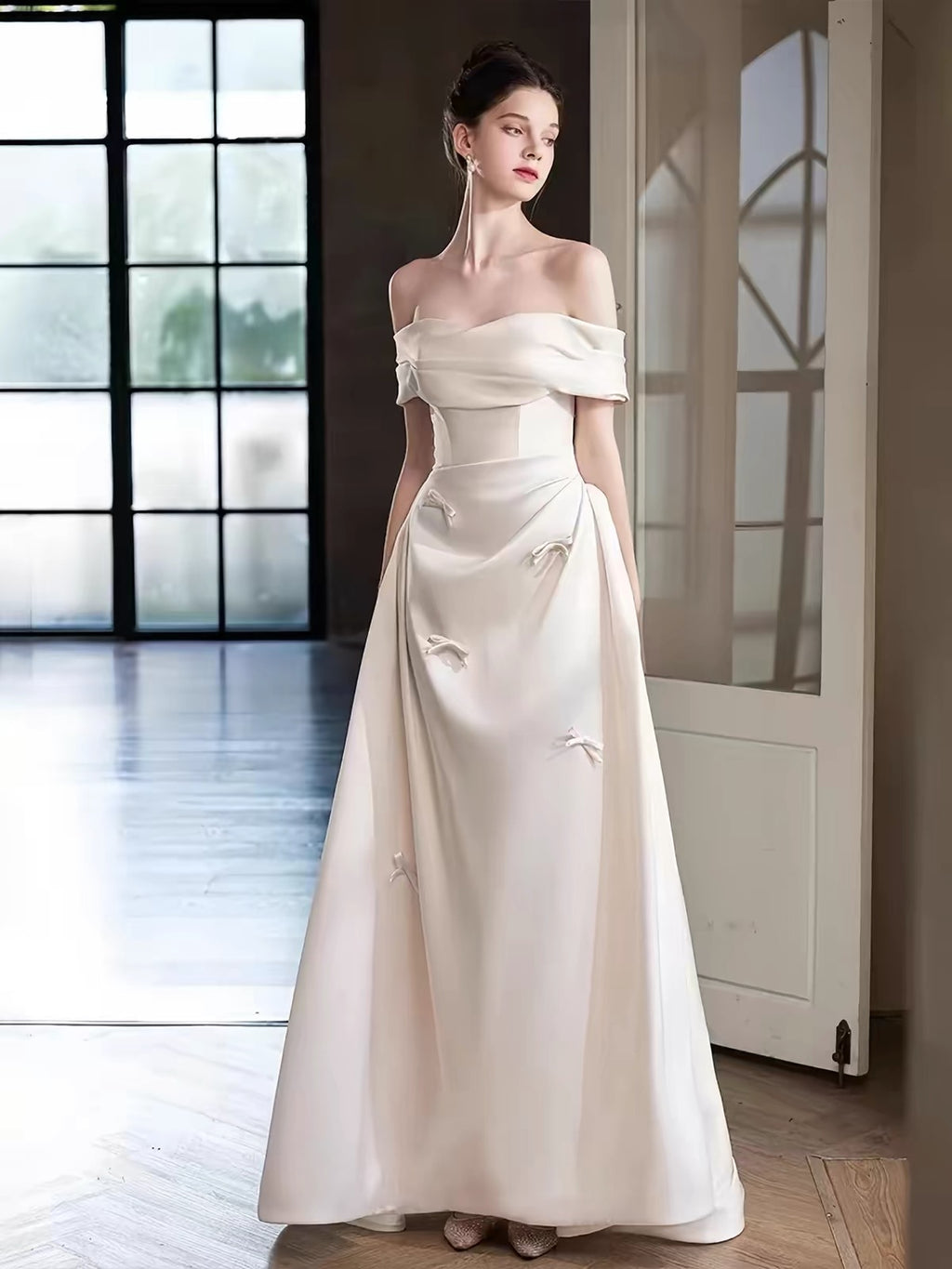 The Embroidered Satin Royal Ballgown