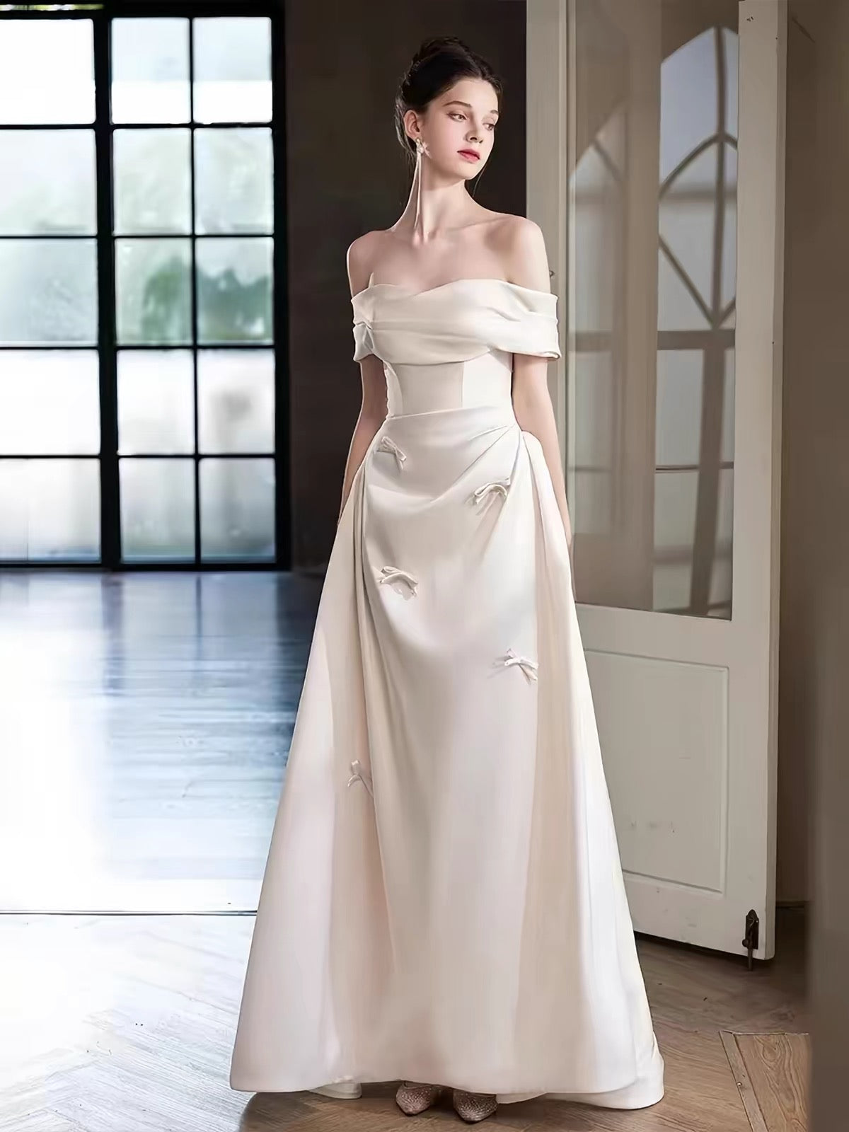 The Embroidered Satin Royal Ballgown