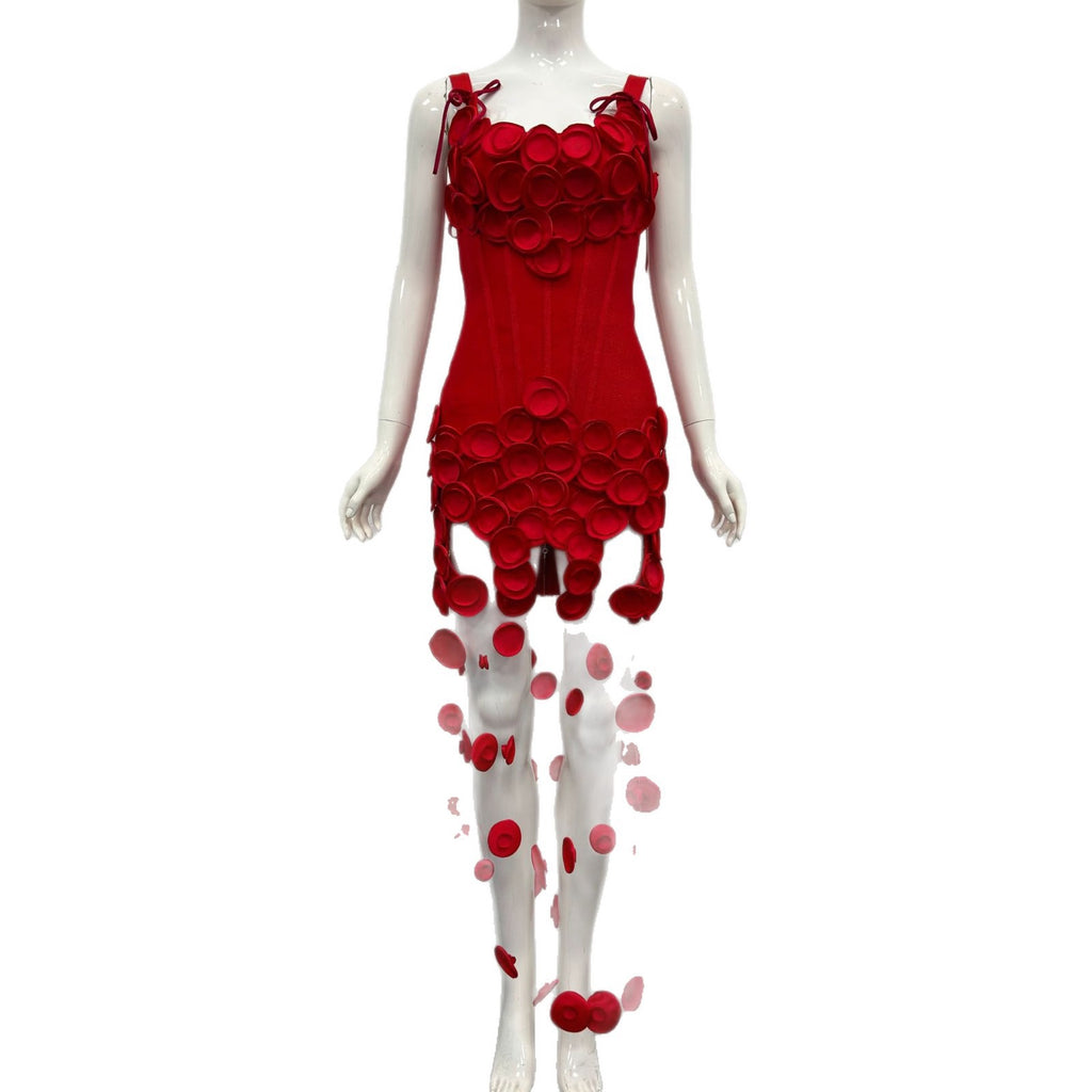 Elegant ruffles tassel birthday dress