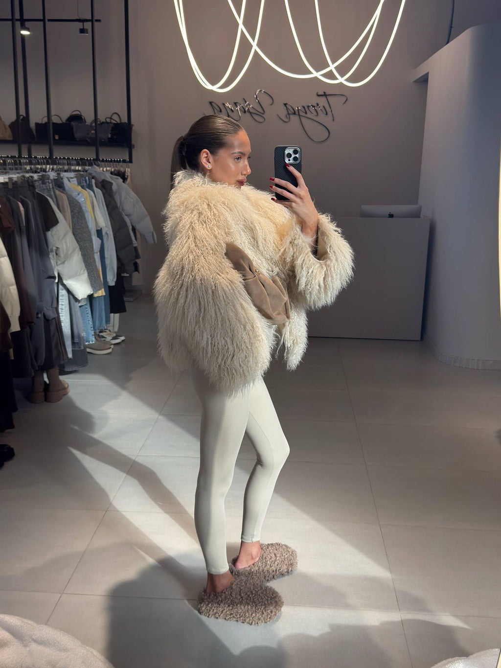 Shaggy Mongolian-Style Shearling Jacket