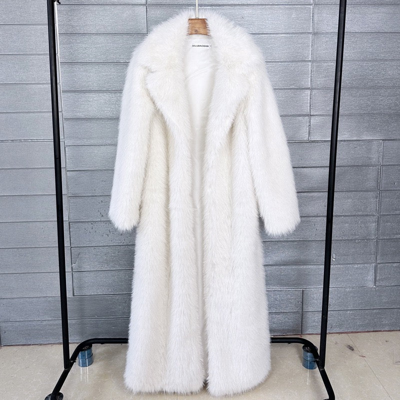 The Taupe Long-Pile Faux Fur Coat