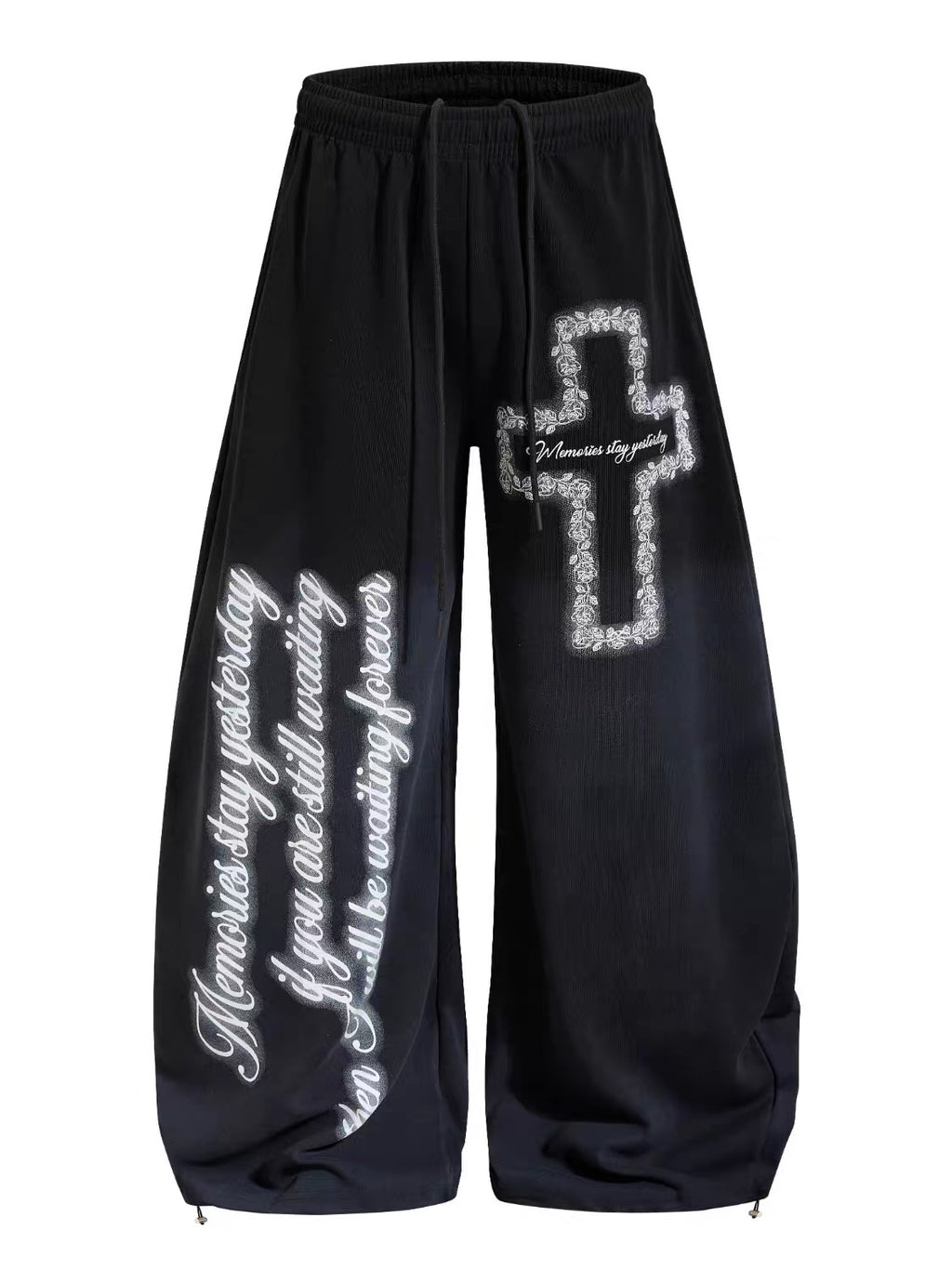 Wide-Leg Graphic Sweatpants