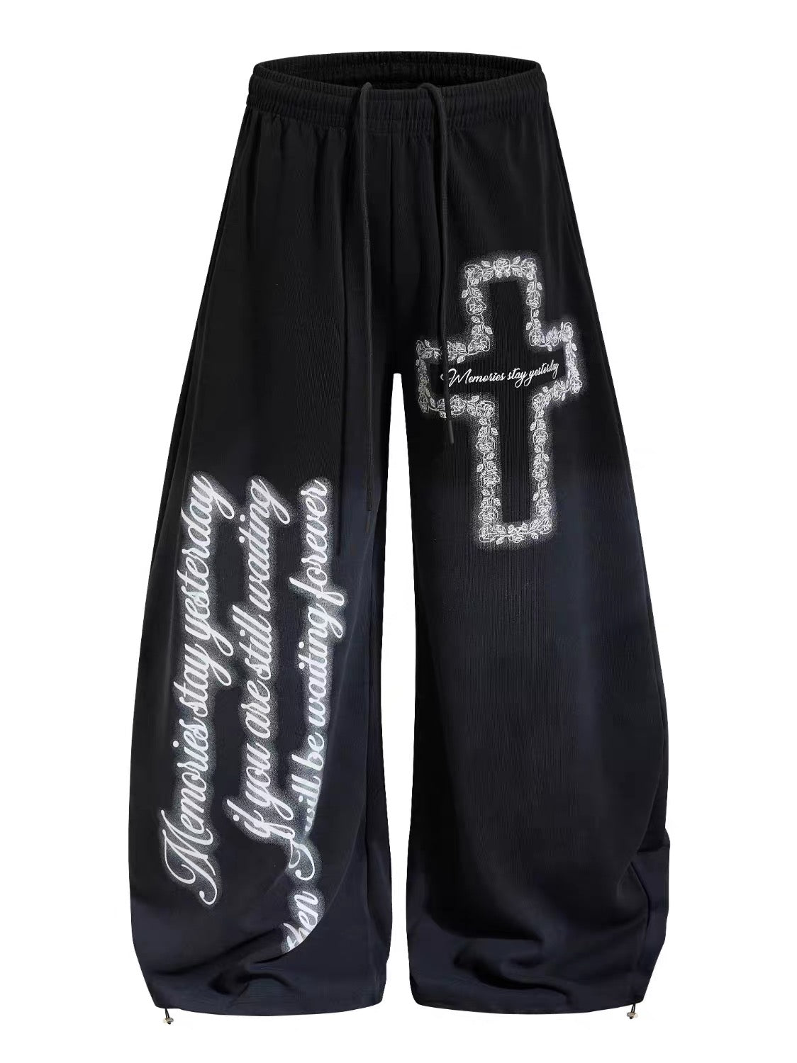 Wide-Leg Graphic Sweatpants