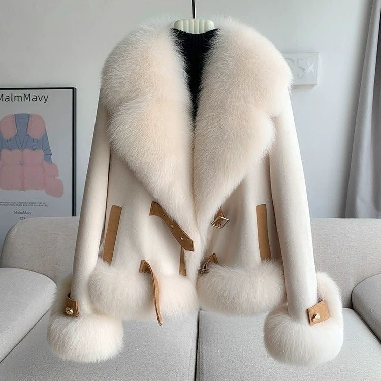 Suede and Fur Toggle Jacket