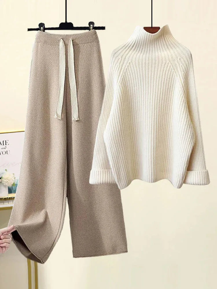 The Cashmere-Blend Ribbed Knit Loungewear
Set