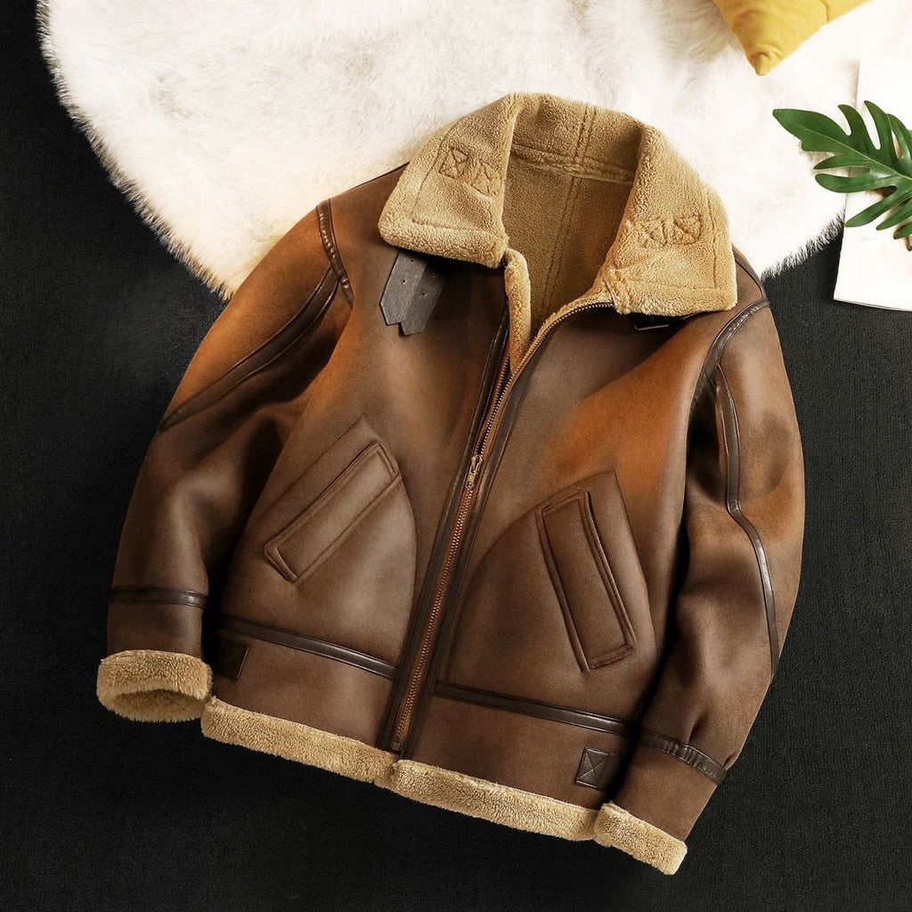 Vintage Faux-Shearling Aviator Jacket