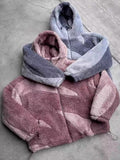 Abstract Patterned Fleece Zip-Up Jacket