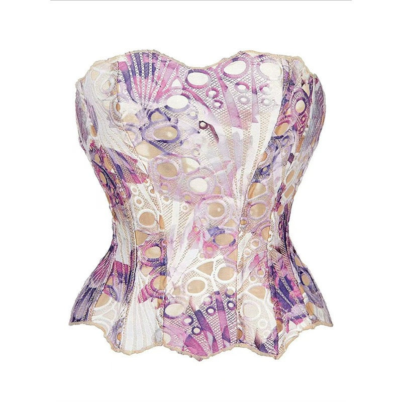 Structured, strapless corset-style top