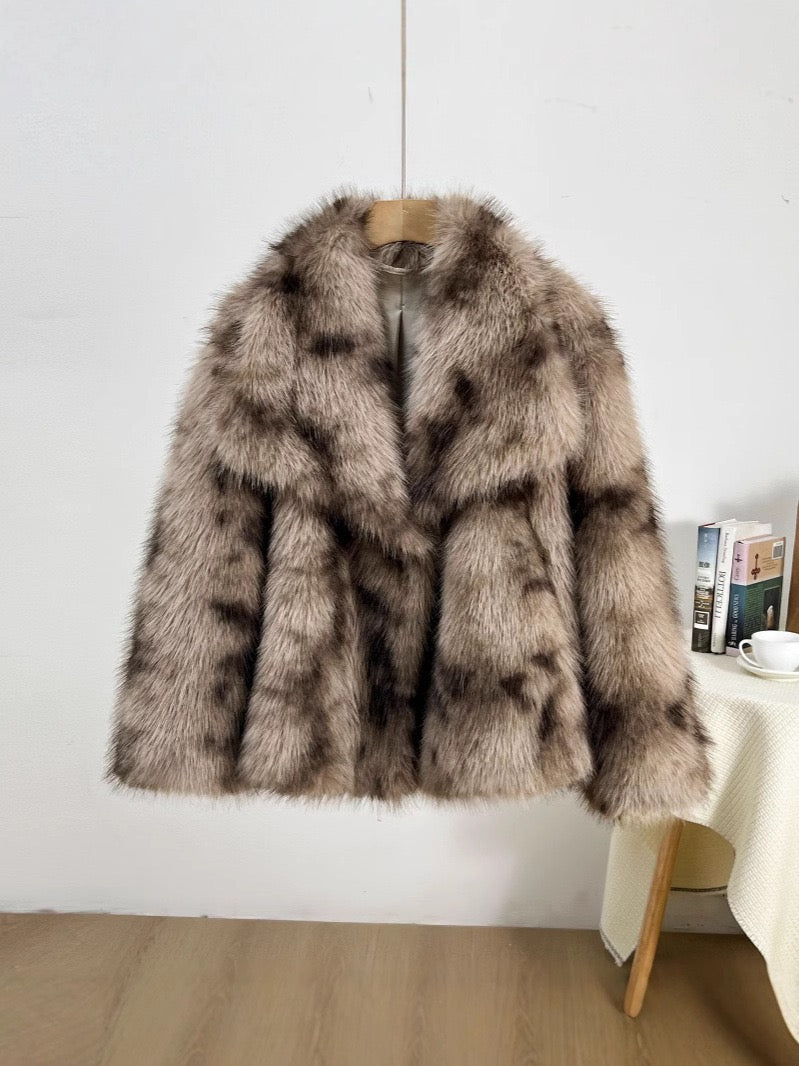 Dalmatian Spotted Luxury Faux-Fur Coat
