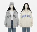 "PARADISE" Varsity Graphic Zip-Up Hoodie