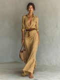Product Name: Elegant Draped Utility Shirt-Dress